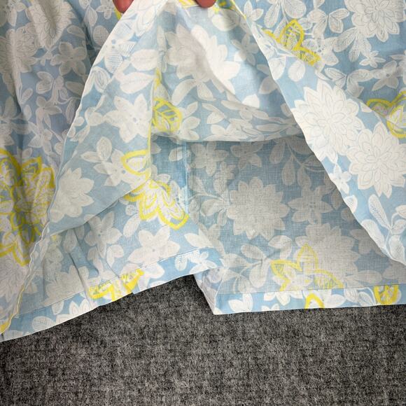 Duck Head Skirt Womens 12 Blue Floral Linen A-Line Cottagecore Farm Boho Peasant - Picture 3 of 9